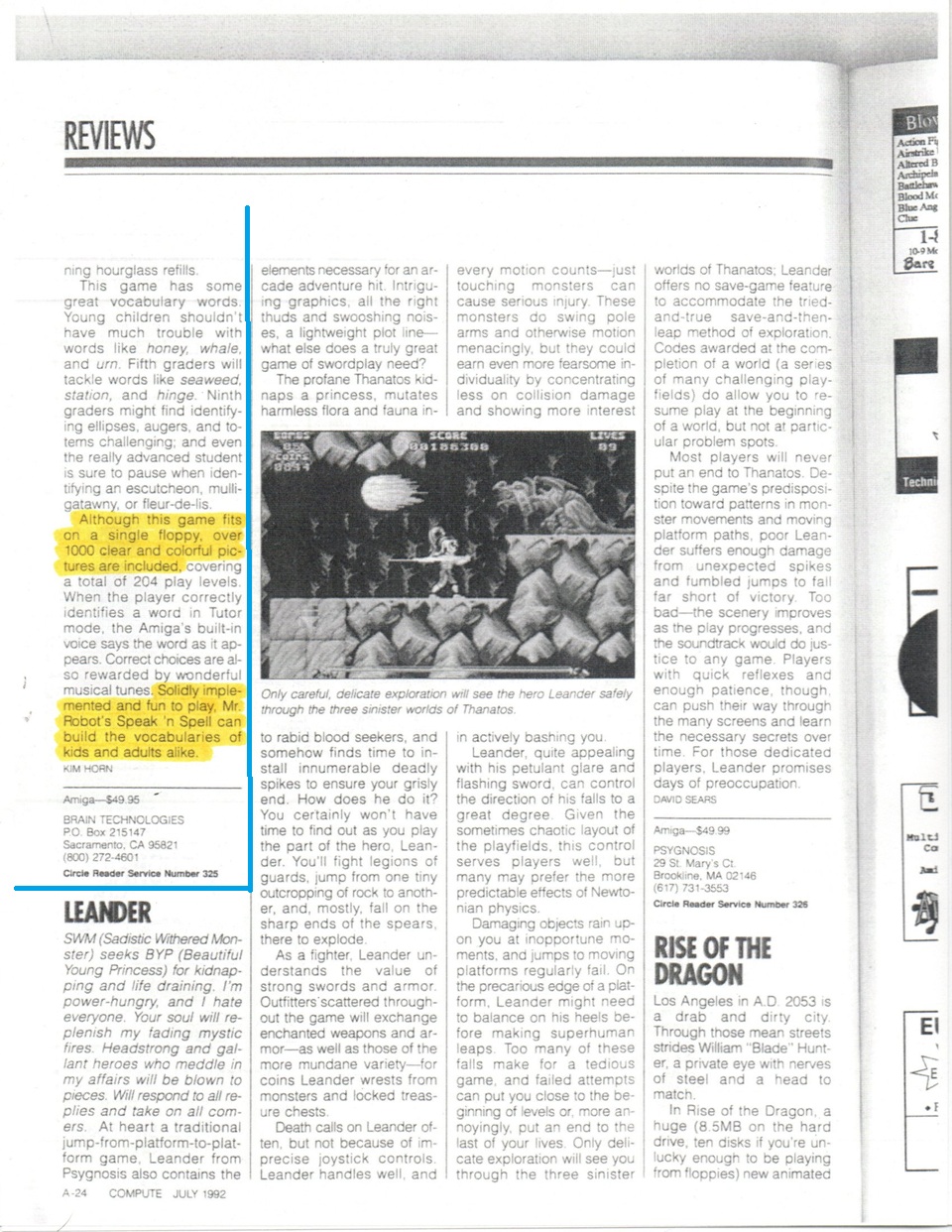 educational software - software development - magazine review - last page - B.T. history